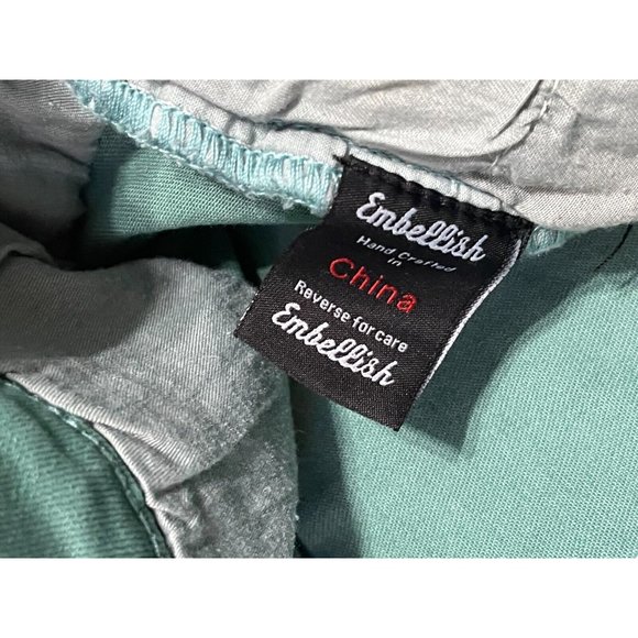 Embellish Jeans Slim Fit Moto Biker Pants Mens Size 34x34 Green Stretch Denim - Picture 5 of 5